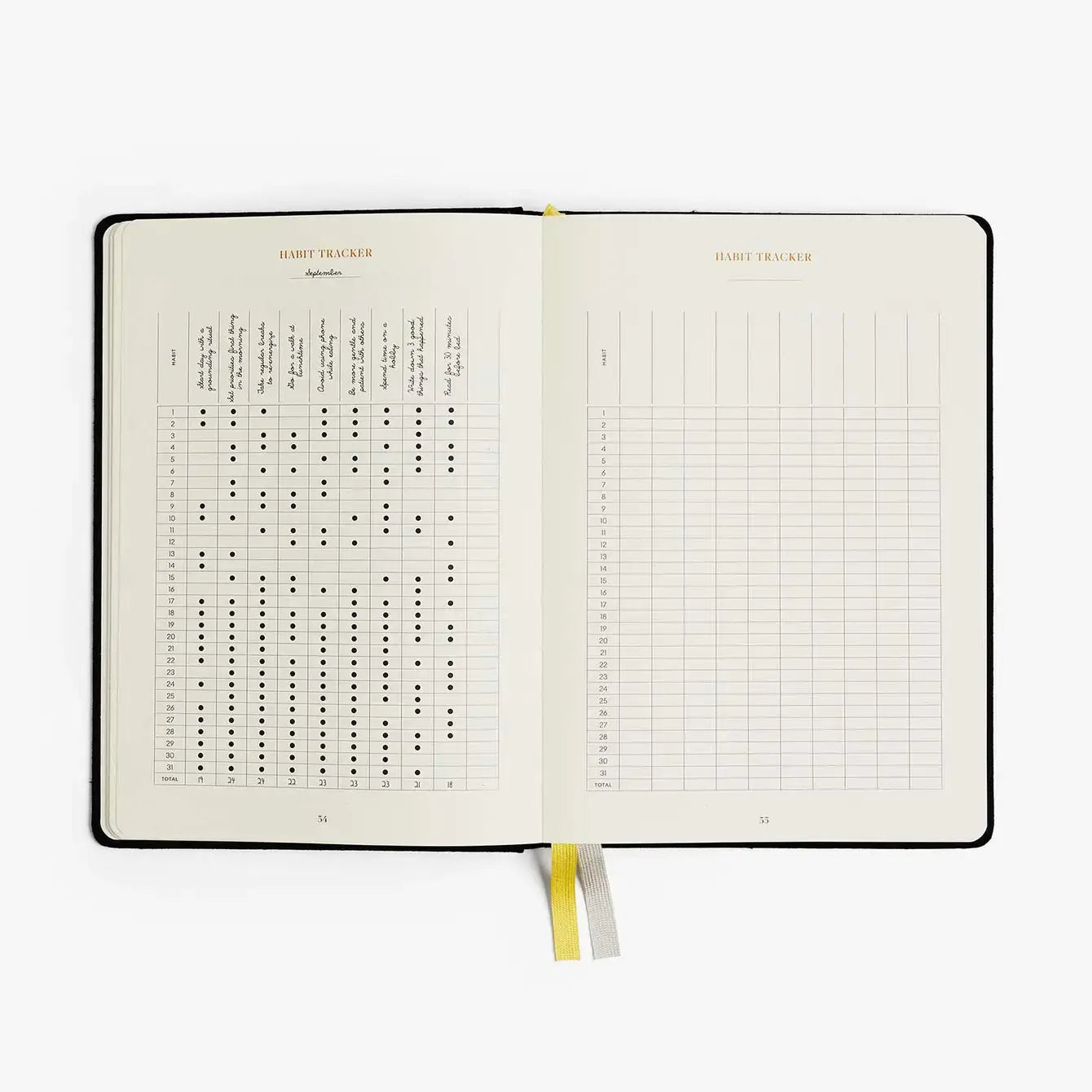 Productivity Planner Black - Time Tracking, Goals, Self-Care