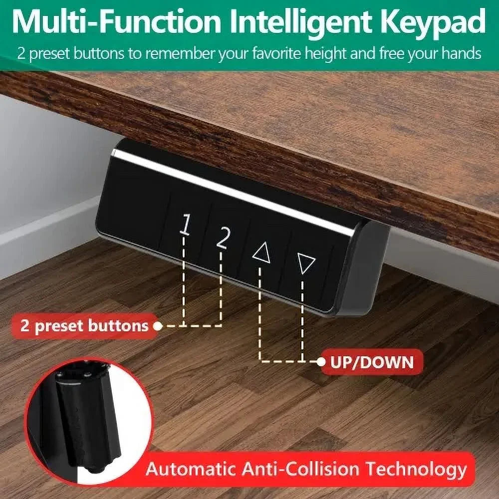 48*24In Computer Desk ，Electric Standing Desk ，T-Shape with Headphone Hook Gaming Table ，Computer Desk That Raises up and down Adjustable Height Computer Desk Home Office Desks，