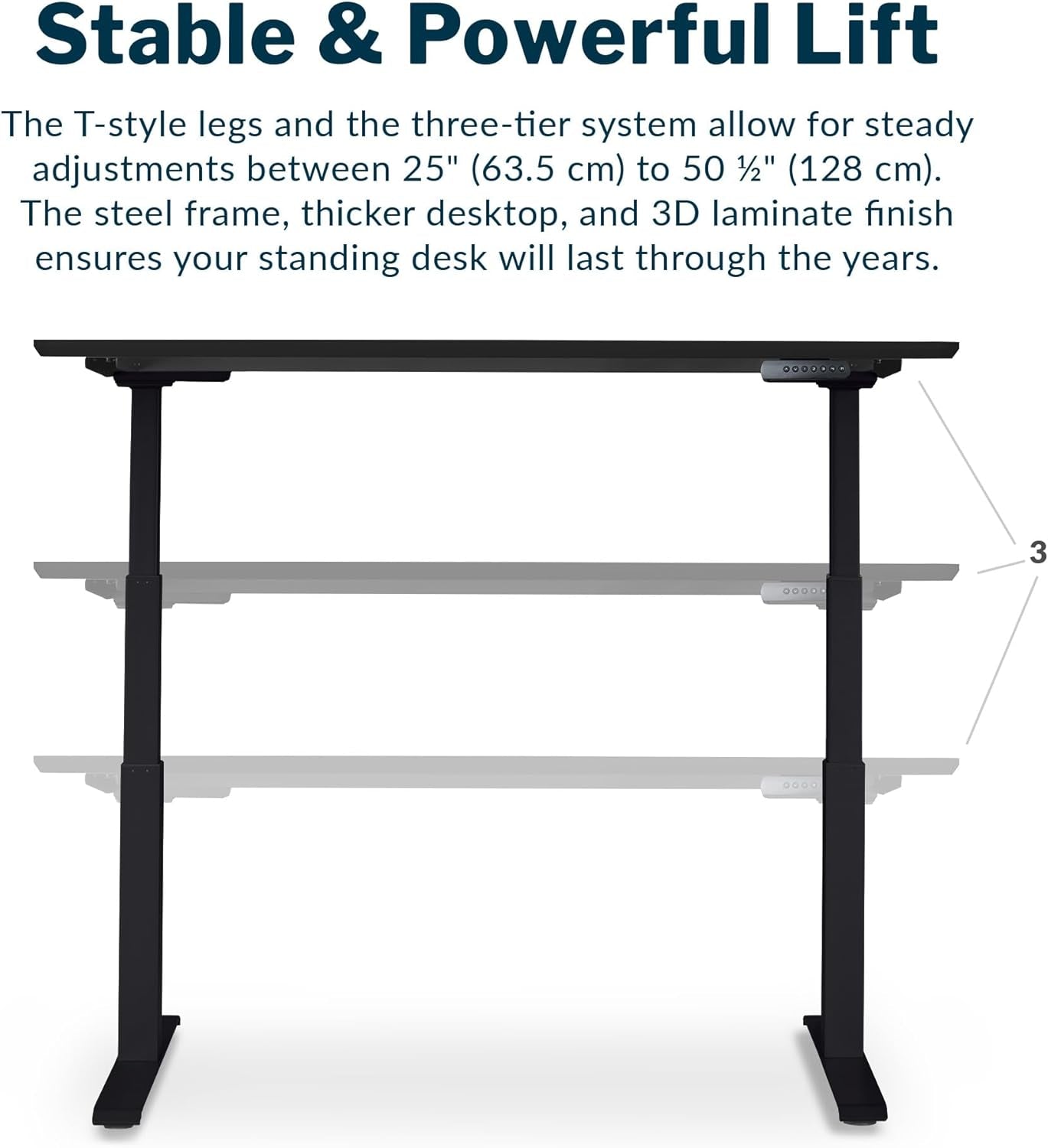 Classic Electric Standing Desk - desk Height Adjustable Sit/Stand Desk - Dual Motor with Memory Presets, Stable T-Style Legs - Gaming or Home Office Workstation - 60”X30”, Black/Black