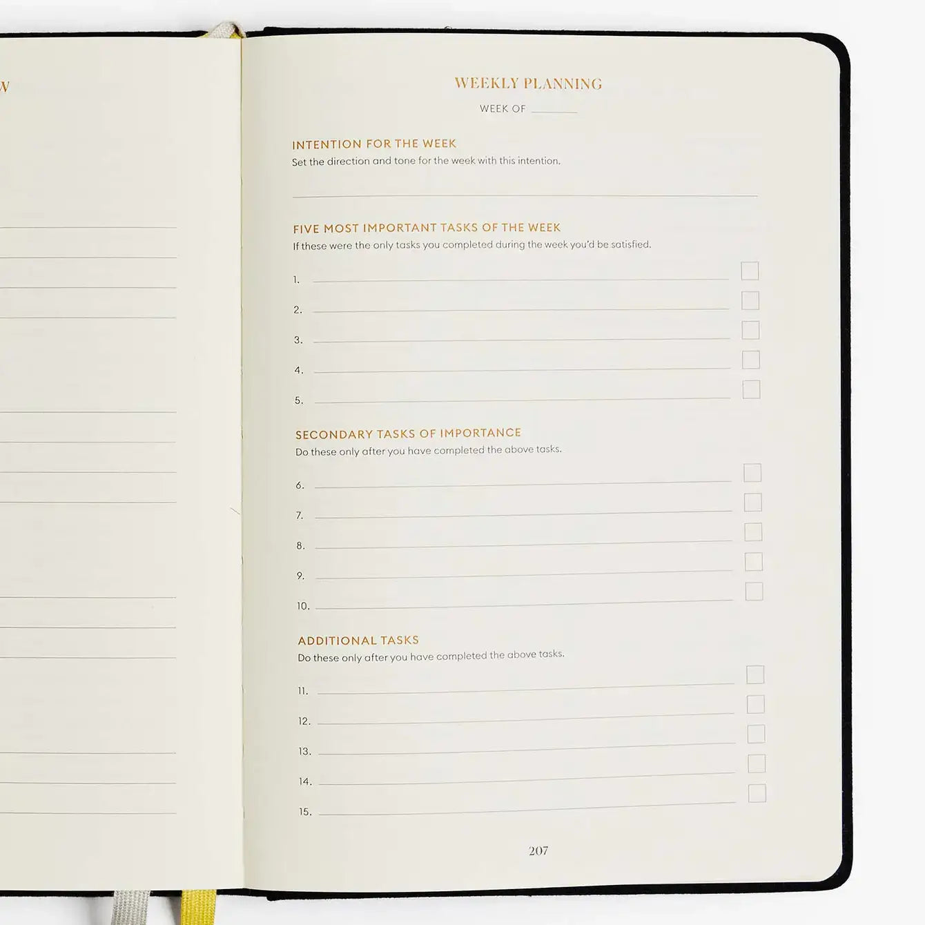 Productivity Planner Black - Time Tracking, Goals, Self-Care