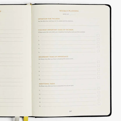 Productivity Planner Black - Time Tracking, Goals, Self-Care