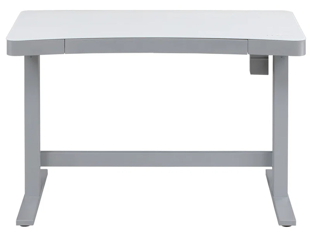 Babin Adjustable Glass Top Metal Base Standing Desk