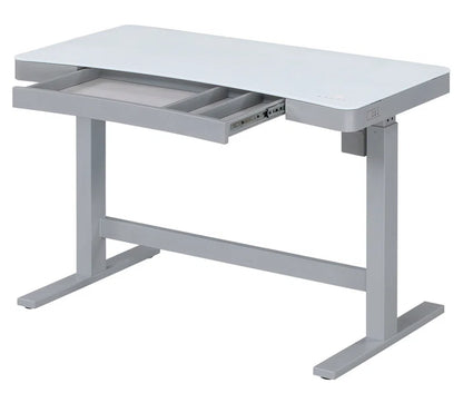 Babin Adjustable Glass Top Metal Base Standing Desk