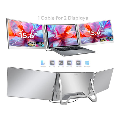 2025 New 15.6 Inch Portable Monitor 1 Cable Support Full Macbook Series and Windows