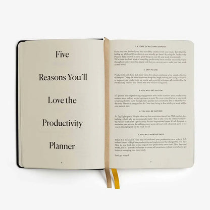 Productivity Planner Black - Time Tracking, Goals, Self-Care