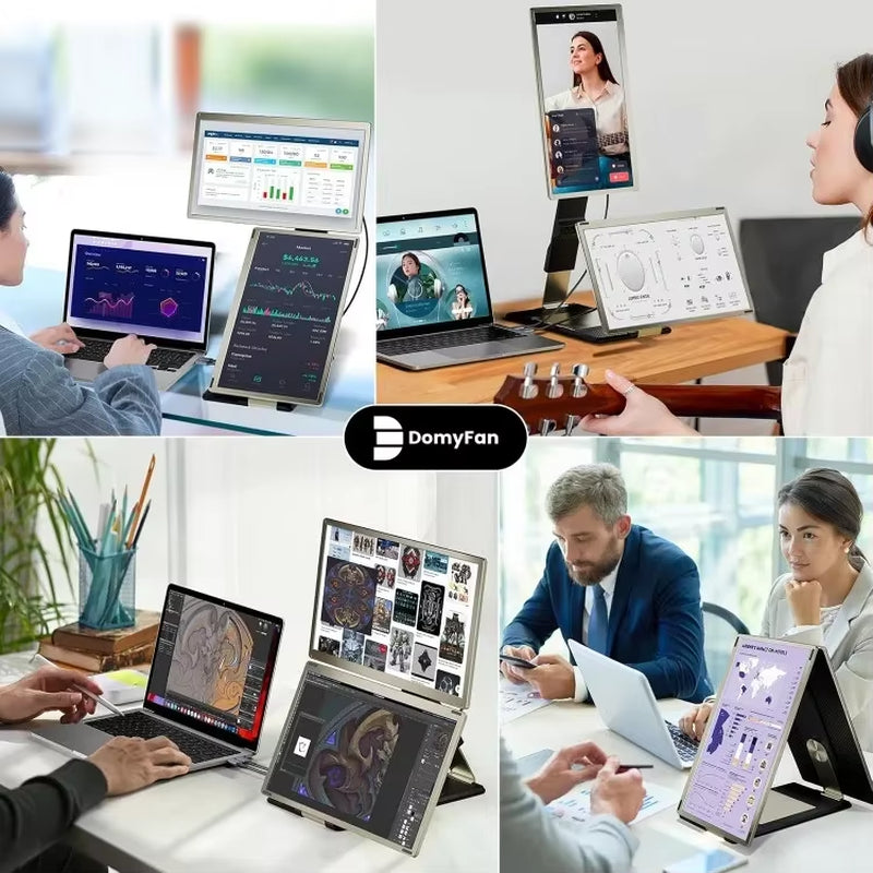 Authenticity Guarantee.15.6" Laptop Screen Extender, 120% Srgb FHD 1080P IPS Triple Portable Laptop Monitor Extender with Hub US